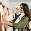Happy lady in fashion store