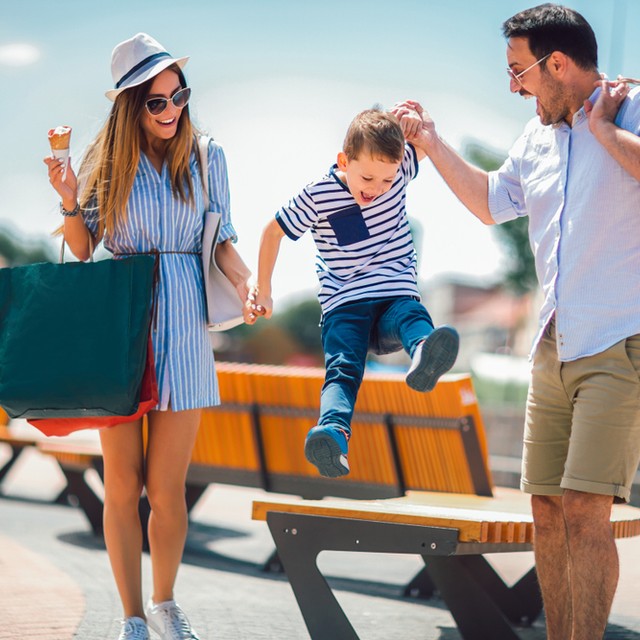 Happy family shopping